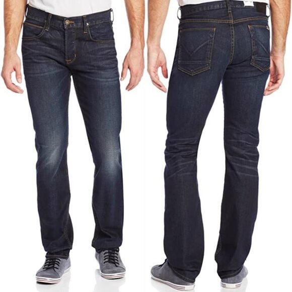 HUDSON Byron Five Pocket Straight Button Fly Jeans - Picture 1 of 12